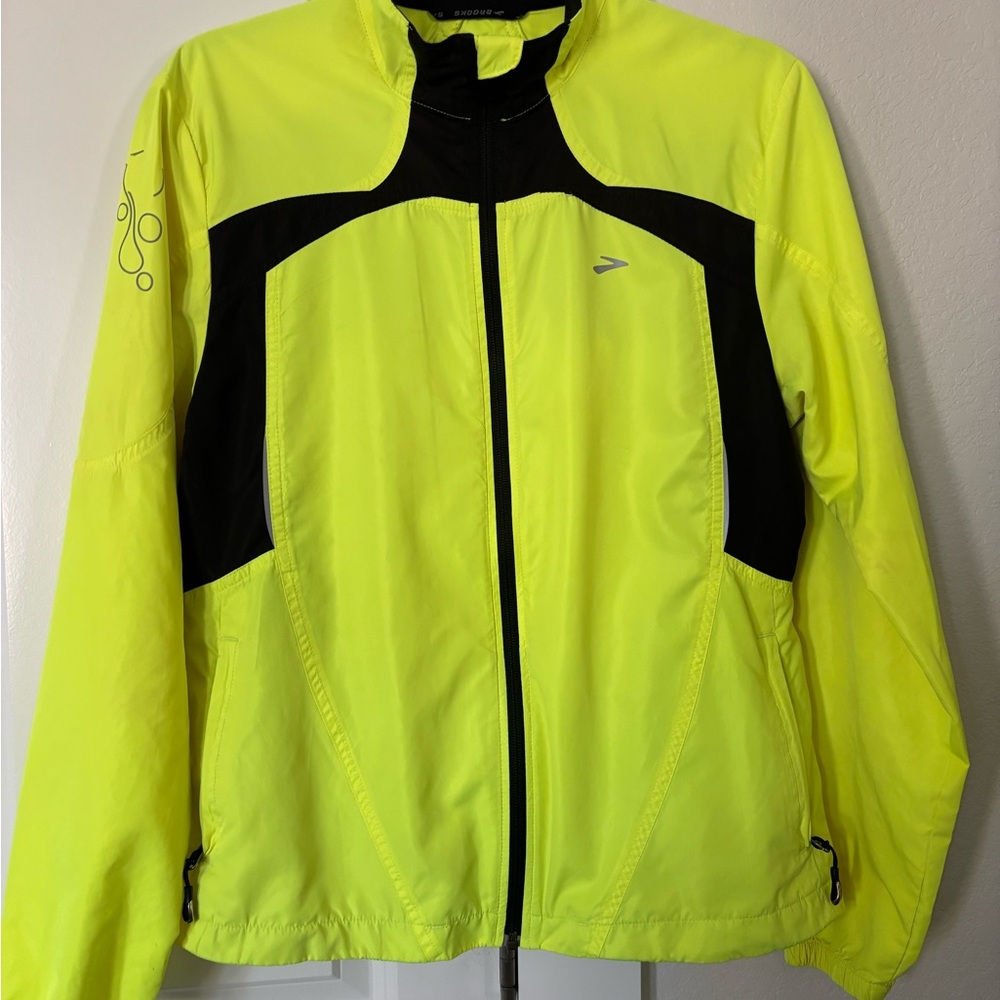 Brooks Neon Yellow and Black Utility Jacket